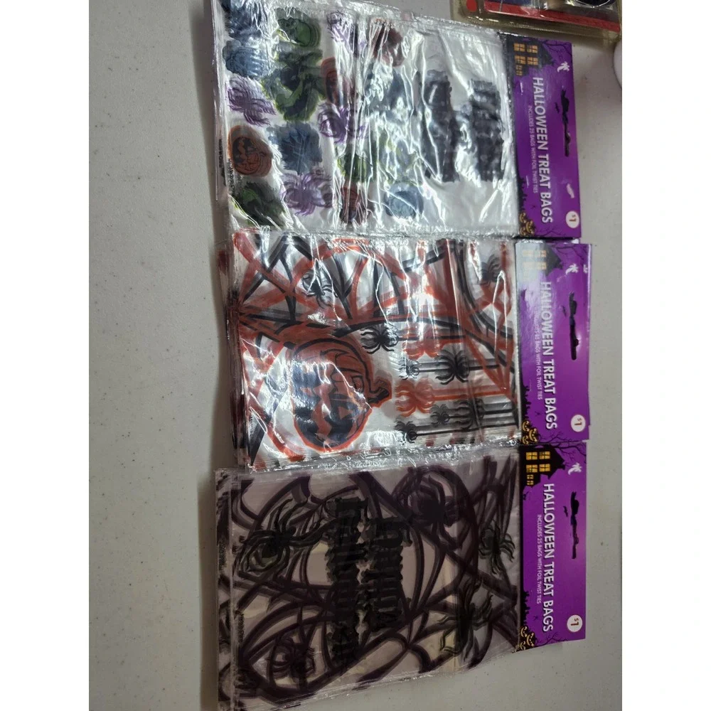 150 Vintage  Halloween Plastic Trick or Treat Bag Collection NOS 9x6